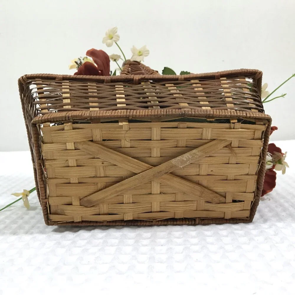 Vintage rattan wicker basket